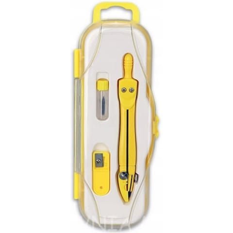 ⁨Cyrkiel szkolny z grafitem 2mm ( grafity +temperówka) PC-101 żółty w etui TT7632 PENMATE⁩ w sklepie Wasserman.eu