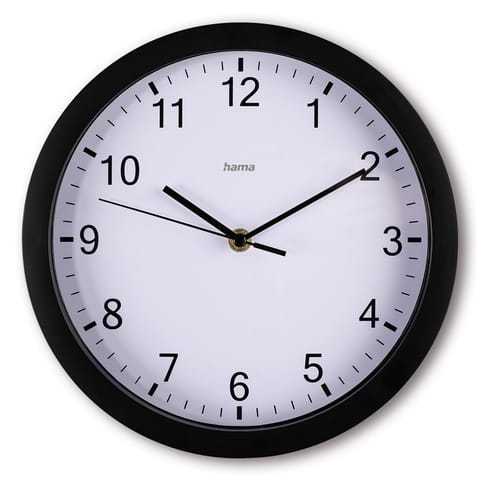 ⁨elba wall clock 25cm black⁩ at Wasserman.eu