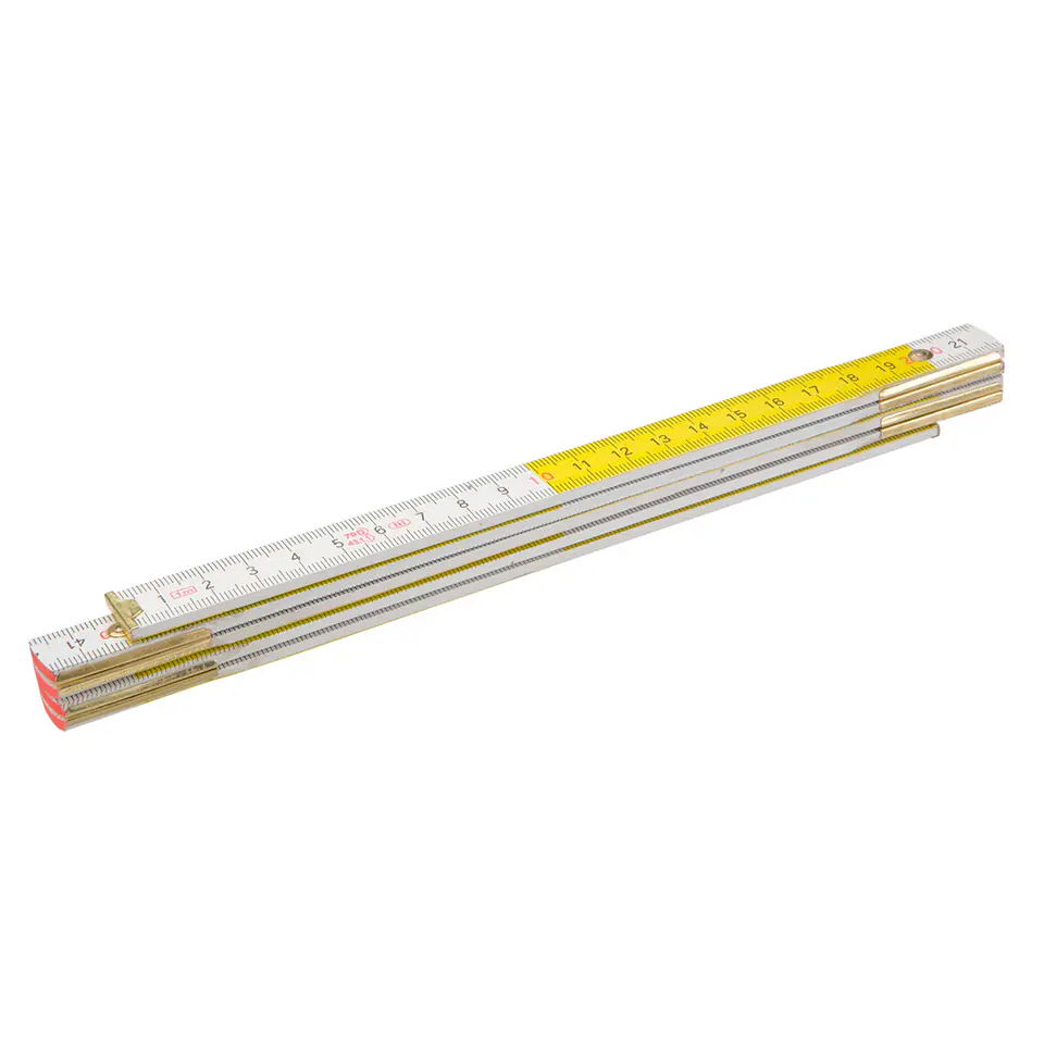 ⁨Folding measure wooden 1 m, white-yellow⁩ at Wasserman.eu