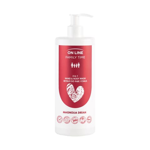 ⁨ON LINE Family Time Mydło do rąk i  ciała 2w1 - Magnolia Dream 500 ml⁩ w sklepie Wasserman.eu