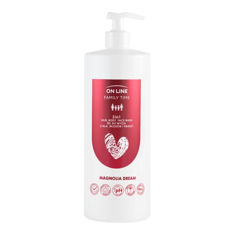 ⁨ON LINE Family Time Żel do mycia ciała ,włosów i twarzy 3w1 - Magnolia Dream  850 ml⁩ w sklepie Wasserman.eu