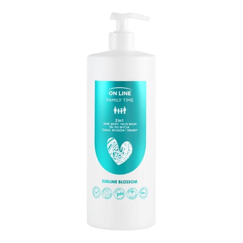 ⁨ON LINE Family Time Żel do mycia ciała ,włosów i twarzy 3w1 - Sublime Blossom  850 ml⁩ w sklepie Wasserman.eu