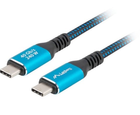 ⁨Kabel USB-C M/M USB4 1.5M 240W 60HZ czarno-niebieski⁩ at Wasserman.eu