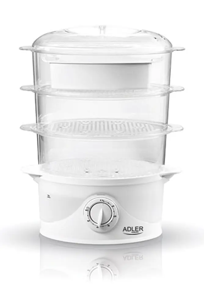 ⁨Adler AD 633 steam cooker 3 basket(s) White Freestanding 800 W⁩ at Wasserman.eu