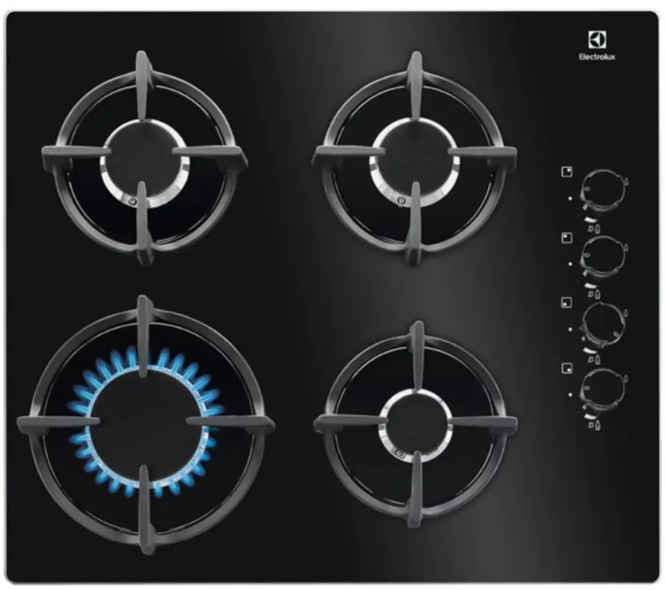 ⁨Electrolux EGG6407K Black Built-in 59 cm Gas 4 zone(s)⁩ at Wasserman.eu