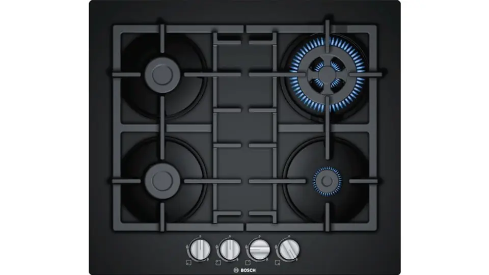 ⁨Bosch Serie 4 PNH6B6B90 hob Black Built-in 60 cm Gas 4 zone(s)⁩ at Wasserman.eu