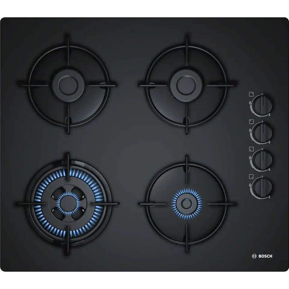 ⁨Bosch POH6B6B10 hob Black Built-in Gas 4 zone(s)⁩ at Wasserman.eu