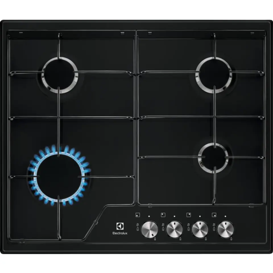 ⁨Electrolux EGS6424K hob Black Built-in 60 cm Gas 4 zone(s)⁩ at Wasserman.eu