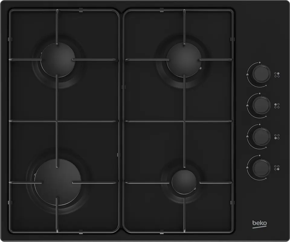 ⁨Beko HIBG64120SB hob Black Built-in 60 cm Gas 4 zone(s)⁩ at Wasserman.eu