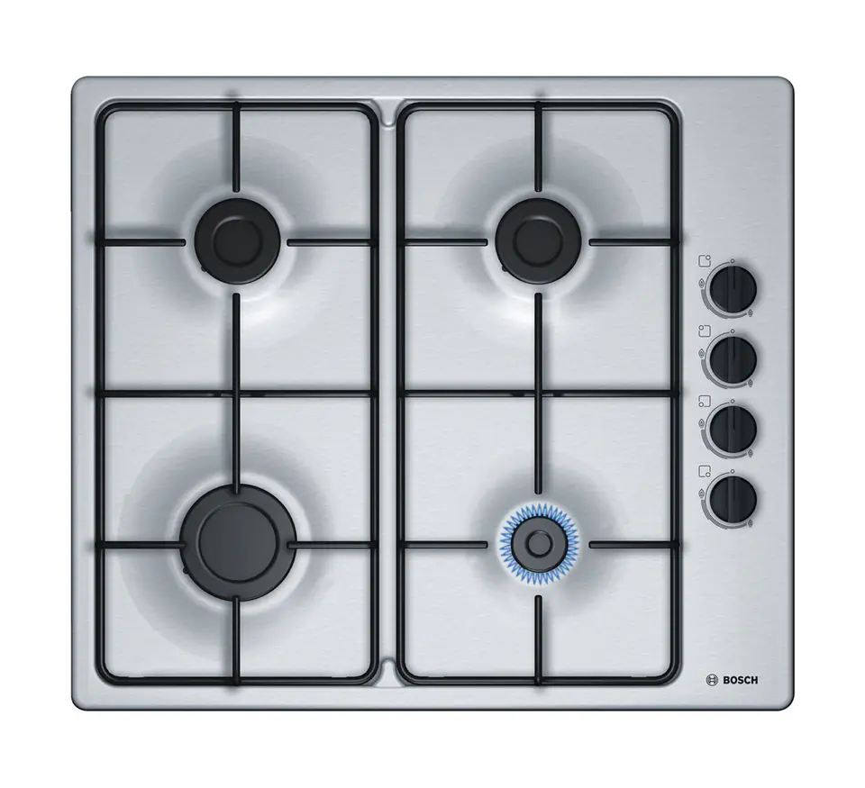 ⁨Bosch PBP6B5B80 hob Stainless steel Built-in Gas 4 zone(s)⁩ at Wasserman.eu