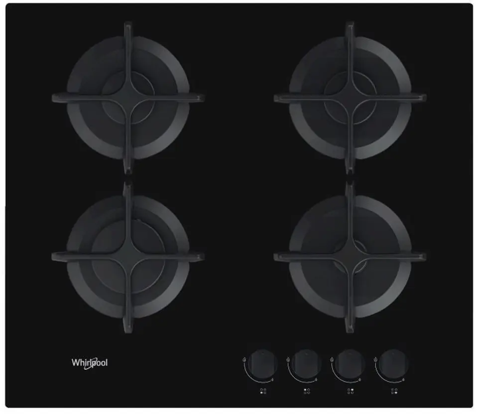 ⁨Whirlpool AKT 616/NB hob Black Built-in 60 cm Gas 4 zone(s)⁩ at Wasserman.eu