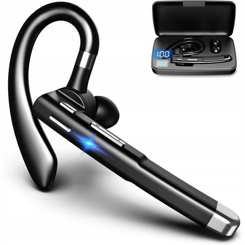 ⁨Bluetooth 5.0 Headset Wireless Calling Headset for Driver with Powerbank Case Black⁩ at Wasserman.eu