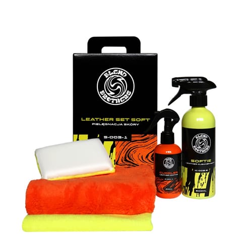 ⁨Blend Brothers Leather SET Soft - Pełen zestaw do delikatnego czyszczenia i zabezpieczenia skór w aucie⁩ w sklepie Wasserman.eu