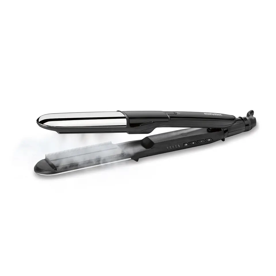 ⁨BaByliss Steam Mist Styler Straightening iron Black, Silver 2.5 m⁩ at Wasserman.eu
