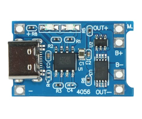 ⁨MODUŁ ŁADOWANIA AKUMULATORÓW LI-ION CHAR-4056-18650/USB-C⁩ w sklepie Wasserman.eu