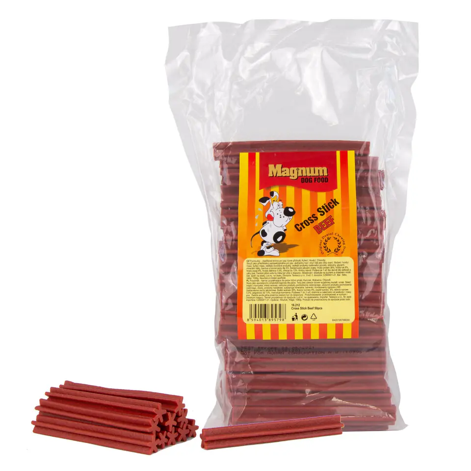 ⁨MAGNUM Cross Stick BEEF 50pcs. 1090g [16212]⁩ at Wasserman.eu