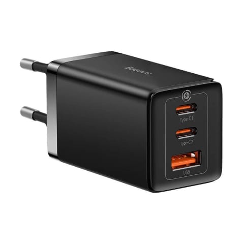 ⁨Ładowarka sieciowa Baseus GaN5 Pro 2xUSB-C + USB, 65W (czarna)⁩ w sklepie Wasserman.eu