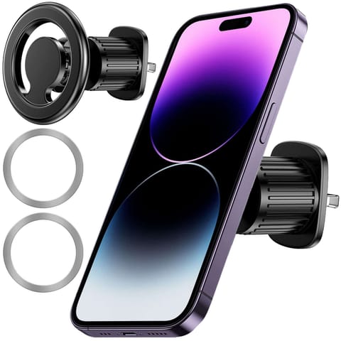 ⁨Uchwyt do samochodu samochodowy Alogy magnetyczny do MagSafe do iPhone 15 14 13 12 do kratki czarny⁩ w sklepie Wasserman.eu
