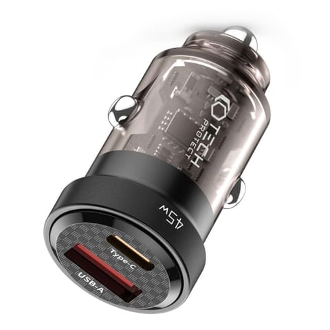 ⁨Ładowarka samochodowa CC45W USB USB-C Type C 2-Port Car Charger PowerDelivery PD 45W QuickCharge QC 3.0 Black⁩ w sklepie Wasserman.eu