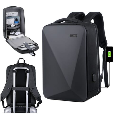 ⁨Plecak antykradzieżowy Alogy Urban Safe na laptopa 15,6" z portem USB duży wodoodporny Unisex Czarny⁩ w sklepie Wasserman.eu