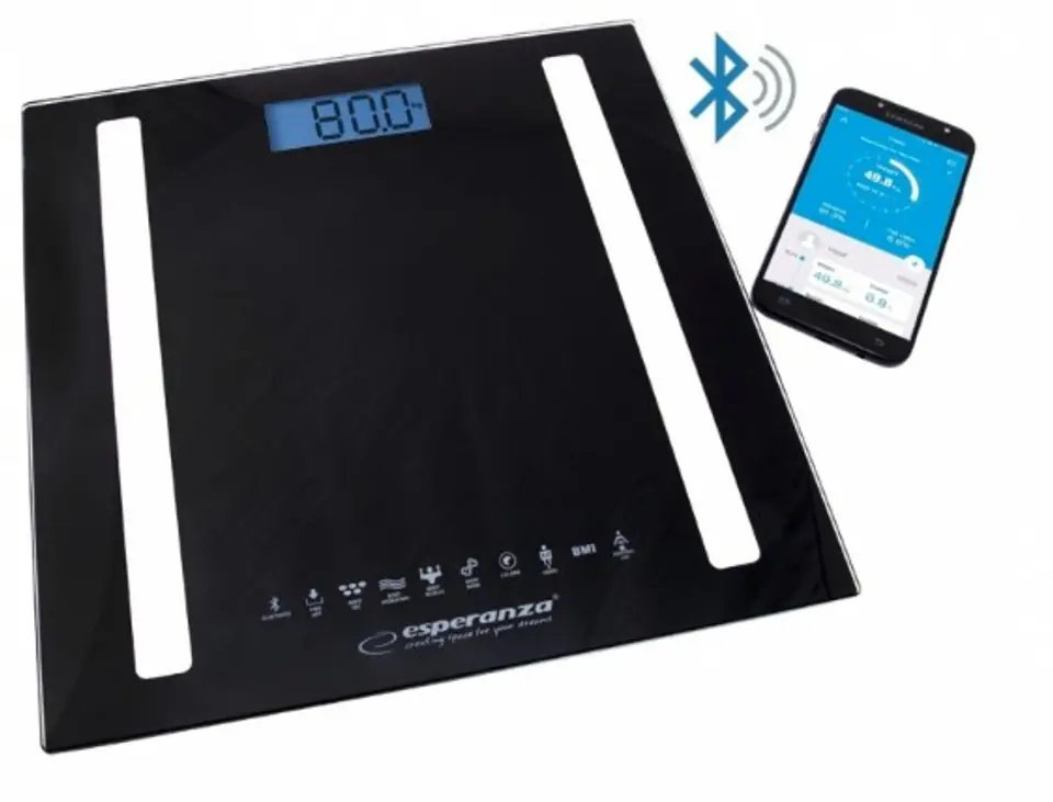 ⁨Esperanza EBS016K personal scale Electronic personal scale Square Black⁩ at Wasserman.eu