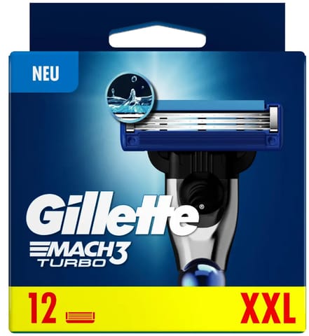 ⁨Gillette Mach3 Turbo Ostrza 12 szt.⁩ w sklepie Wasserman.eu