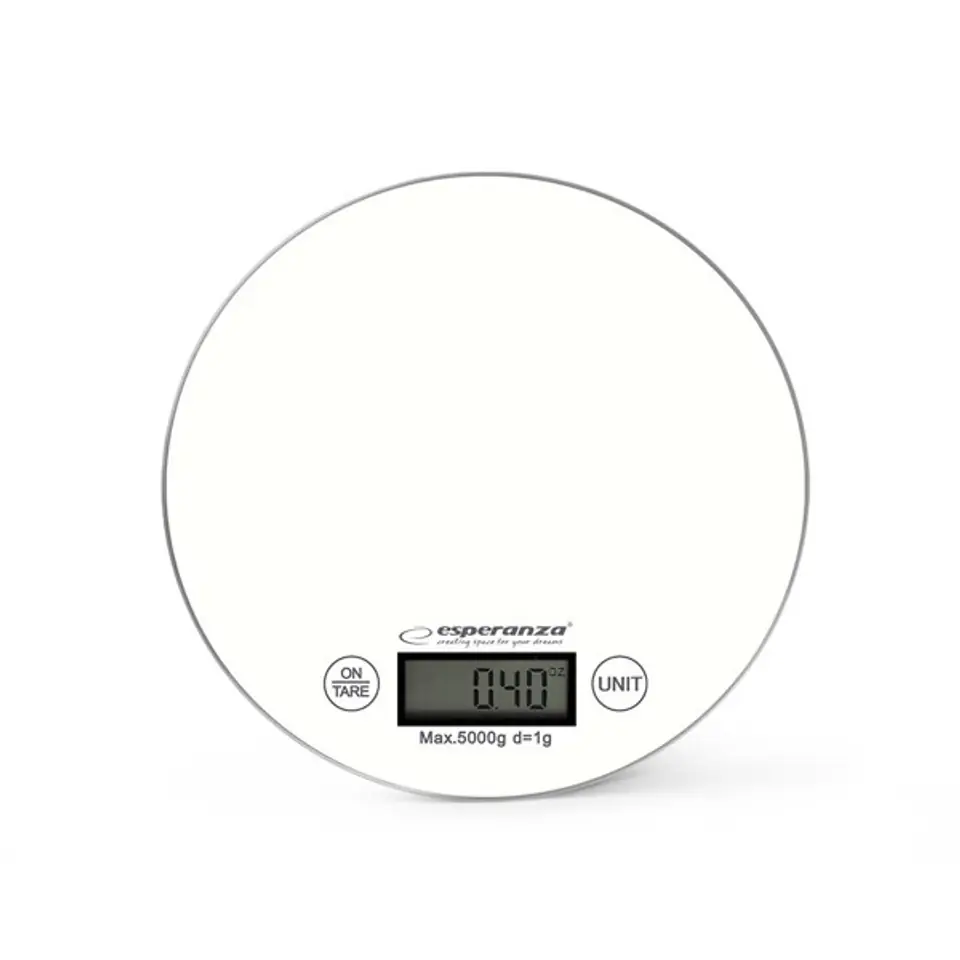 ⁨Esperanza EKS003W Electronic Kitchen Scale White Round⁩ at Wasserman.eu