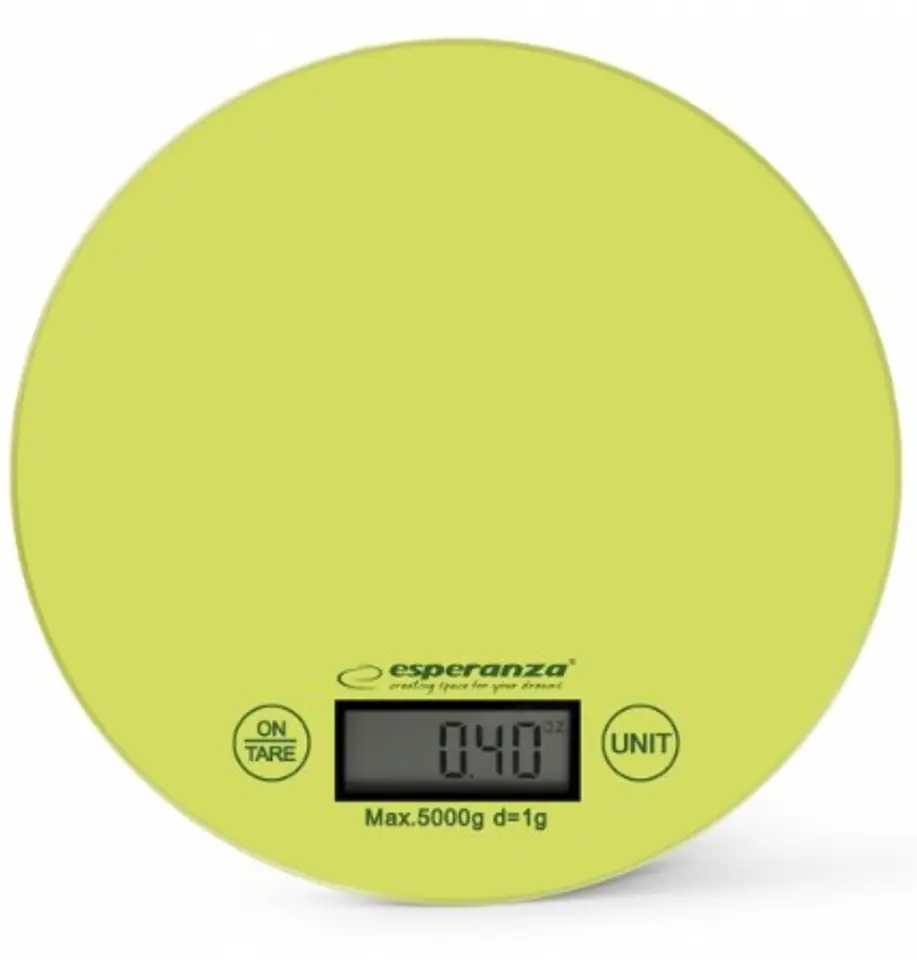 ⁨Esperanza EKS003G kitchen scale Electronic kitchen scale Green,Yellow Countertop Round⁩ at Wasserman.eu