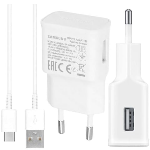 ⁨Oryginalna Ładowarka sieciowa Samsung EP-TA50EWE 7.75W + Kabel USB-C EP-DW700CWE 1.5m biały⁩ w sklepie Wasserman.eu