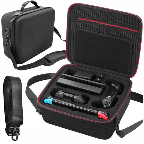 Etui kuferek walizka torba do Nintendo Switch OLED akcesoria 21 gier Alogy Wodoodporne z paskiem Czarny w sklepie Wasserman.eu