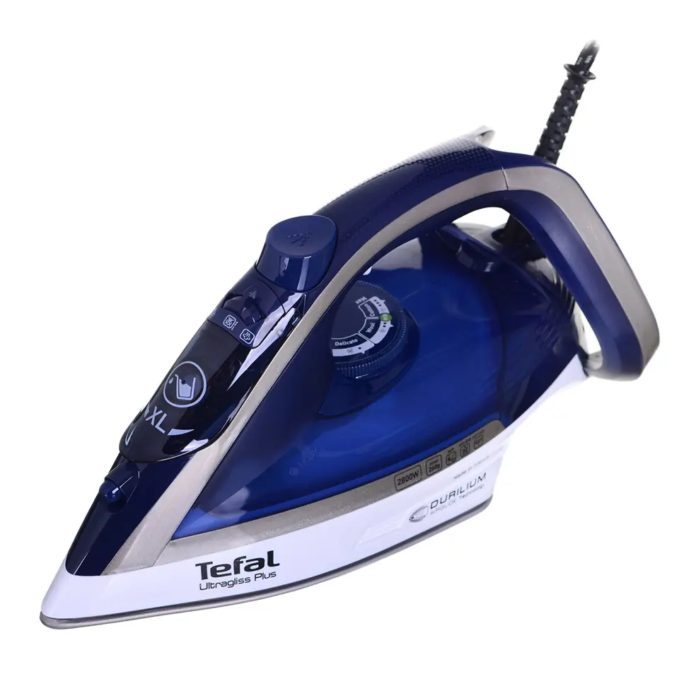 ⁨Tefal Ultimate Pure FV6812E0 iron Steam iron 2800 W Blue, Silver⁩ at Wasserman.eu