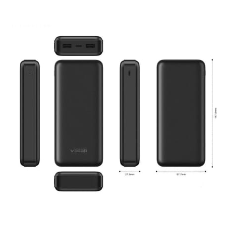 ⁨Powerbank Bateria zewnętrzna VEGER A20 - 20 000mAh czarny (W2015)⁩ w sklepie Wasserman.eu