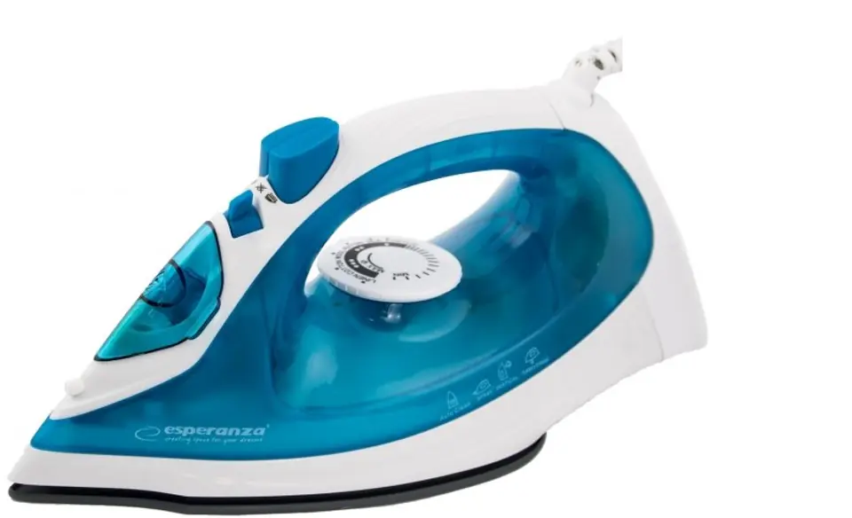 ⁨Esperanza EHI002 iron Steam iron Ceramic soleplate Blue,White 2200 W⁩ at Wasserman.eu