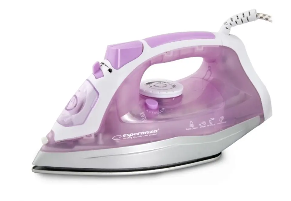 ⁨Esperanza EHI004 iron Dry & Steam iron Ceramic soleplate Purple,White 2400 W⁩ at Wasserman.eu