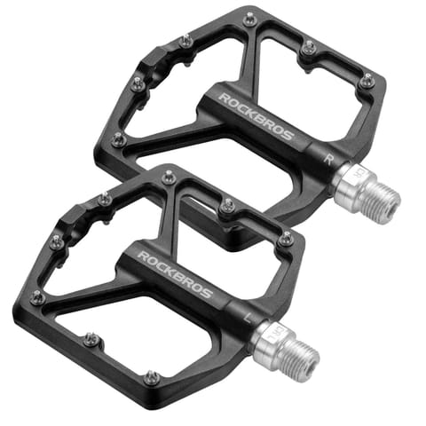 Pedały do roweru rowerowe platformowe RockBros K203-BK metalowe MTB komplet 2szt Czarne w sklepie Wasserman.eu