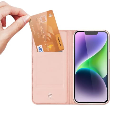 ⁨Etui do iPhone 15 Plus pokrowiec z klapką i portfelem Dux Ducis Skin Pro - różowe⁩ w sklepie Wasserman.eu