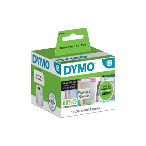 ⁨Zestaw etykiet DYMO 32x57mm biały 1000szt. S0722540⁩ w sklepie Wasserman.eu