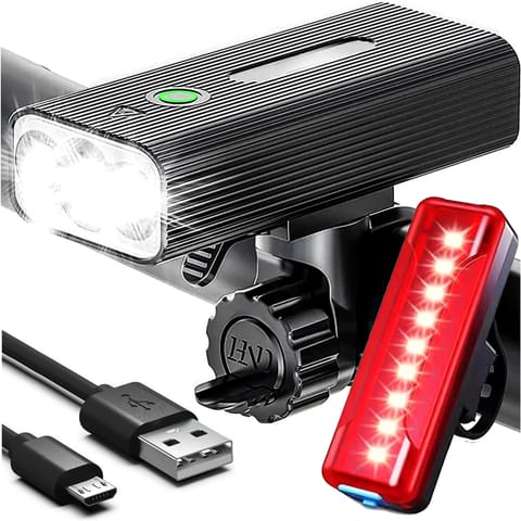 Lampka rowerowa przód + tył LED przednia tylna światło roweru oświetlenie wodoodporna IPX5 USB światełko na rower Alogy w sklepie Wasserman.eu