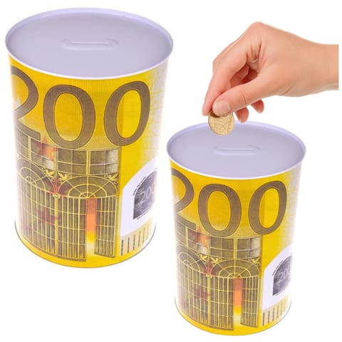 ⁨Metalowa Skarbonka Puszka Banknot 200 Euro 16,5 x 12cm⁩ w sklepie Wasserman.eu