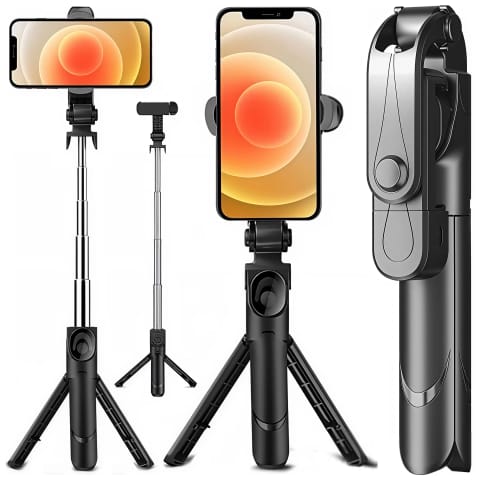 Selfie stick statyw Tripod uchwyt na telefon Alogy Trójnóg kijek do zdjęć selfie pilot Bluetooth 360 Czarny w sklepie Wasserman.eu