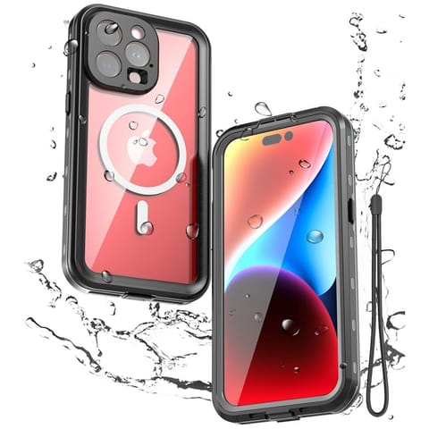 ⁨Etui do Apple iPhone 15 Pro Pancerne 360 case do Mag Safe wodoodporne Armor IP68 Alogy czarne⁩ w sklepie Wasserman.eu
