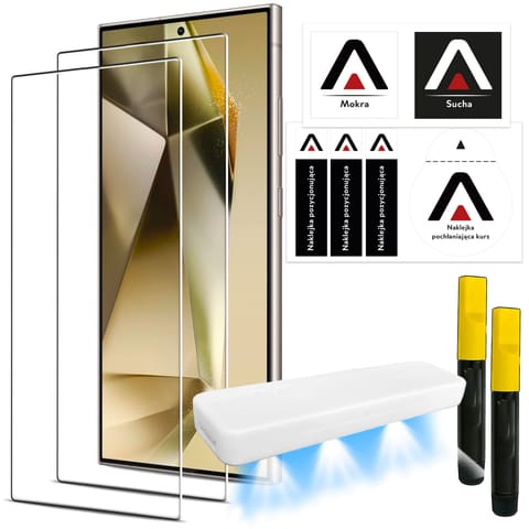 2x Szkło hartowane do Samsung Galaxy S24 Ultra na ekran z lampą UV Glass 9H Glue Alogy w sklepie Wasserman.eu