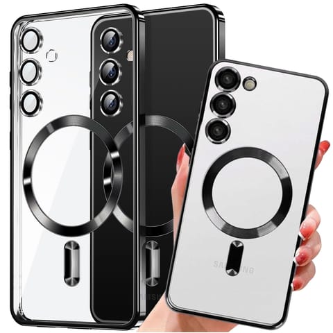 ⁨Etui do Samsung Galaxy S24+ Plus Mag Safe Glamour Case Ring obudowa ochrona aparatów Alogy Czarne przezroczyste⁩ w sklepie Wasserman.eu