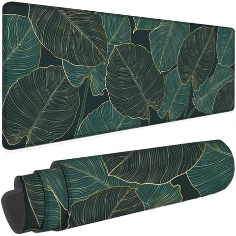 ⁨Podkładka na biurko pod myszkę mysz klawiaturę Mata ochronna antypoślizgowa gamingowa XL 80x40 cm Alogy Liście Big Leaves⁩ w sklepie Wasserman.eu