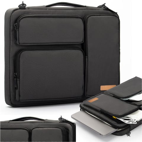 Torba Etui pokrowiec na MacBooka Air/Pro, laptopa, tablet 15.6" Alogy z paskiem na ramię Czarna w sklepie Wasserman.eu
