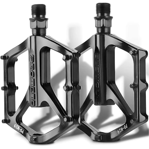 ⁨Pedały rowerowe platformowe do roweru MTB aluminiowe 9/16" Aluminium czarne komplet [2szt.]⁩ w sklepie Wasserman.eu