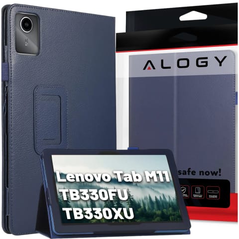 Etui do Lenovo Tab K11 / K11E 11” M11 10.95" TB330FU/TB330XU/TB331FC stojak pokrowiec obudowa z klapką na tablet Case Alogy Granatowe w sklepie Wasserman.eu
