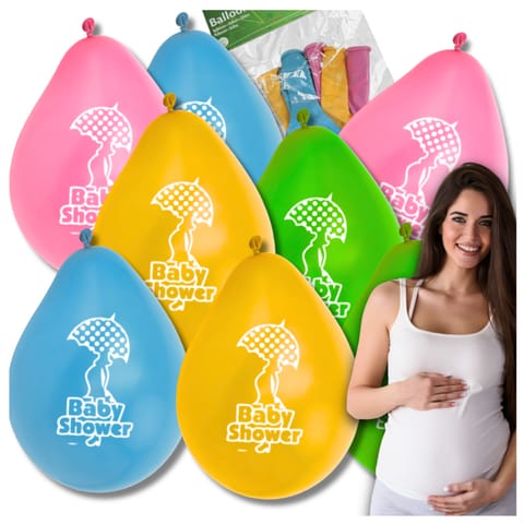 ⁨DUŻE BALONY BABY SHOWER PRZYJĘCIE 8 SZT 30 CM NARODZINY DZIECKA⁩ w sklepie Wasserman.eu