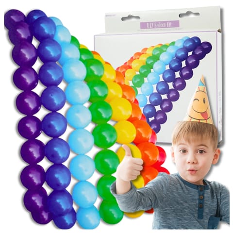 ⁨BALONY LATEKSOWE KOLOROWE TĘCZOWE ZESTAW 77 SZT URODZINY⁩ w sklepie Wasserman.eu