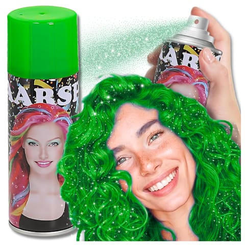 ⁨KOLORYZUJĄCY SPRAY DO WŁOSÓW LAKIER ZIELONY BROKAT 250 ml⁩ w sklepie Wasserman.eu
